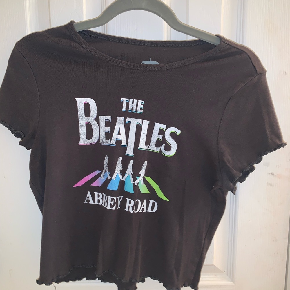 The Beatles Graphic crop top size L gray